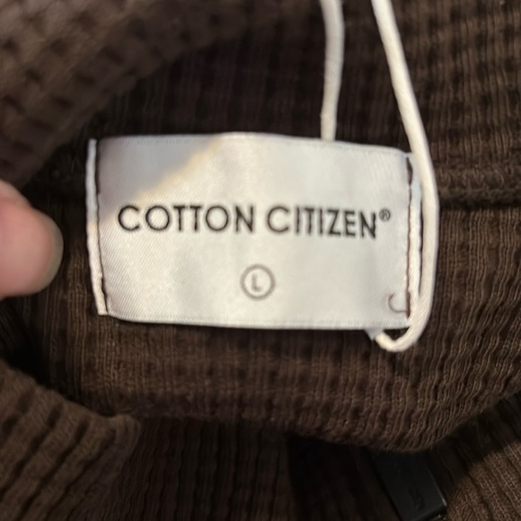 Cotton Citizen Cooper Half Zip Thermal Espresso brown size L NWT - Picture 5 of 9